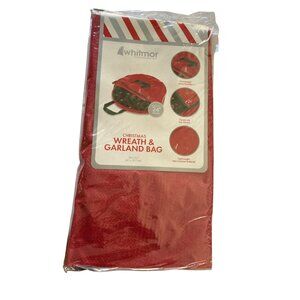 Whitmor 24" Christmas Wreath And Garland Bag Red Organizer